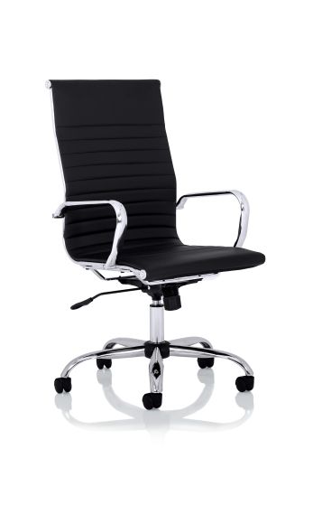 Nola High Back Black Soft Bonded Leather Executive Chair