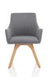 Carmen Grey Fabric Wooden Leg Chair