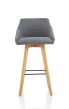 Carmen Grey Fabric Wooden Leg High Stool