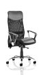 Vegas Executive Chair Black Leather Seat Black  Mesh Back With Leather Headrest With Arms