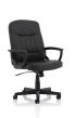 Hague Black Leather Executive Chair With Fixed Arms