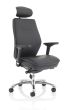 Domino Black Bonded Leather With Arms & Headrest