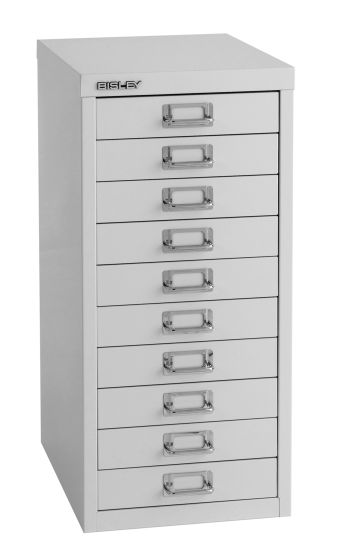 Bisley 10 Drawer Home 29 Series Steel Multidrawer - Goose Grey 