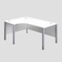 1200X1200 Goal Post Left Hand Radial Desk White-Silver 