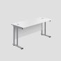 1200X600 Twin Upright Rectangular Desk White-Silver