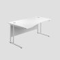 1600X1000 Twin Upright Left Hand Wave Desk White-White