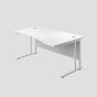 1600X1000 Twin Upright Right Hand Wave Desk White-White