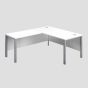 1800X800 Goal Post Left Hand Return Desk White-Silver 