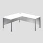 1800X800 Goal Post Right Hand Return Desk White-Silver 