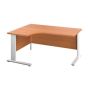 Cresent Left Hand Desk & 3 Drawer Desk High Pedestals