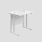 800X600 Twin Upright Rectangular Desk White-White