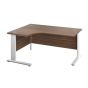 Cresent Left Hand Desk & 3 Drawer Desk High Pedestals