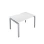 Premium 1 Person Bench 1400 X 800 Cut Out White-Silver 