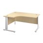 Cresent Left Hand Desk & 3 Drawer Desk High Pedestals