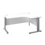 1200X1200 Cable Managed Upright Right Hand Radial Desk White-Silver 