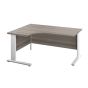 Cresent Left Hand Desk & 3 Drawer Desk High Pedestals