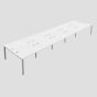CB 10 Person Bench 1400 X 800 Cable Port White-Silver 