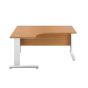 Cresent Left Hand Desk & 3 Drawer Desk High Pedestals