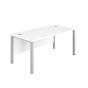Mesh Back Chair & White Bench Style
