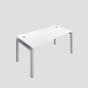 Premium 1 Person Bench 1400 X 800 Cable Port White-Silver 