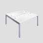 Premium 2 Person Bench 1400 X 800 Cable Port White-Silver 