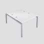 Premium 2 Person Bench 1200 X 800 Cable Port White-Silver 