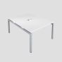 Premium 2 Person Bench 1200 X 800 Cut Out White-Silver 