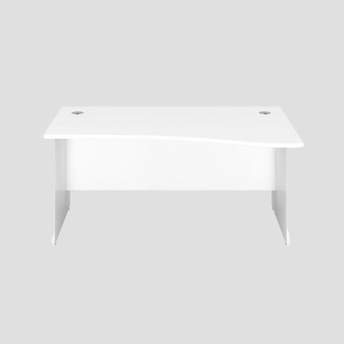 1400X1000 Panel Right Hand Wave Desk White-White 
