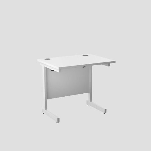 800X600 Single Upright Rectangular Desk White-White 