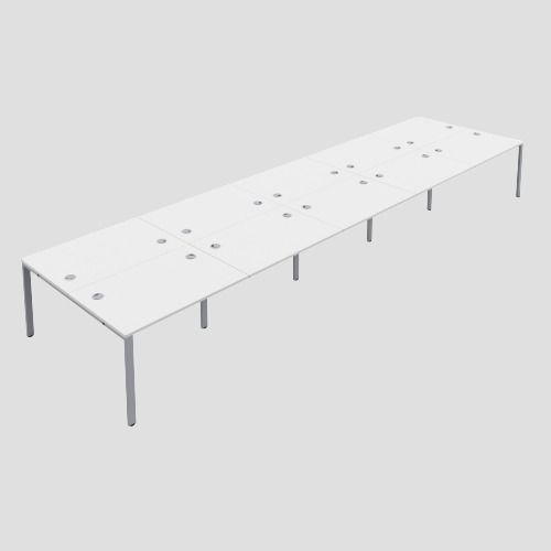 CB 10 Person Bench 1400 X 800 Cable Port White-Silver 