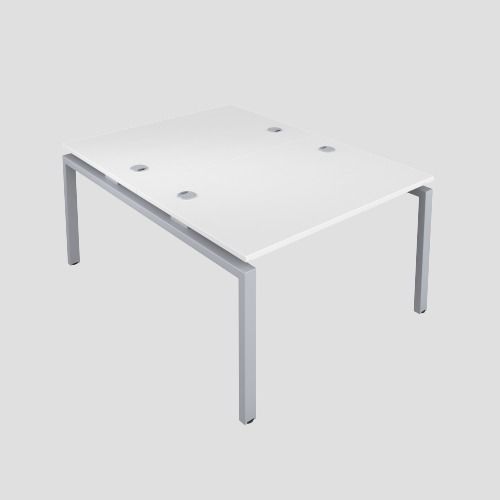 Premium 2 Person Bench 1200 X 800 Cable Port White-Silver 