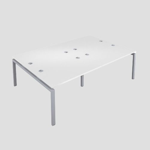 Premium 4 Person Bench 1200 X 800 Cable Port White-Silver 