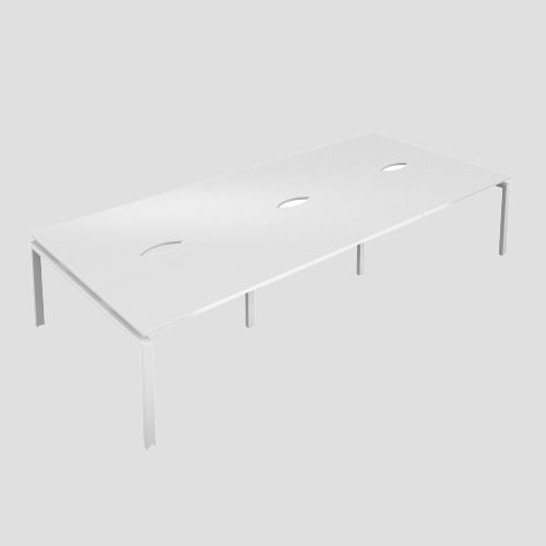 Premium 6 Person Bench 1200 X 800 Cut Out White-Silver 