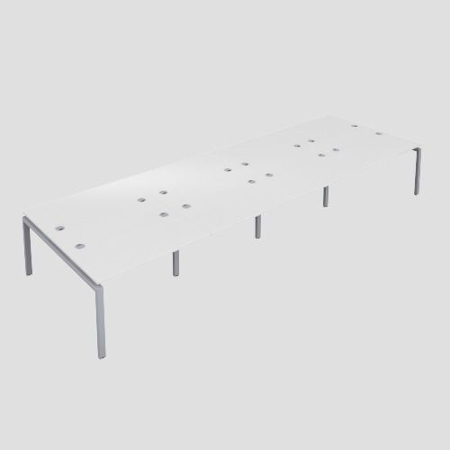Premium 8 Person Bench 1200 X 800 Cable Port White-Silver 