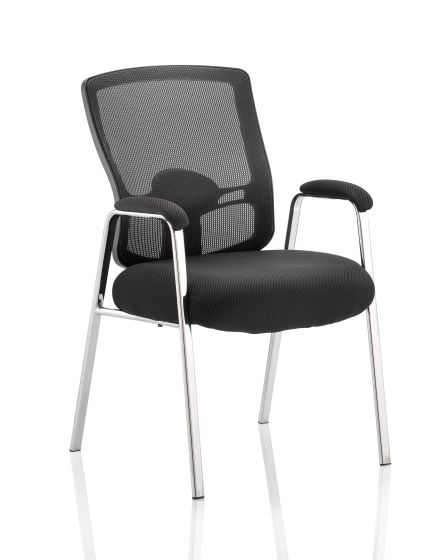 Portland Visitor (Straight Leg) Black Fabric Black Mesh Back With Arms
